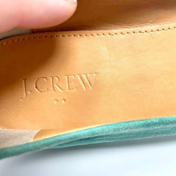 J. CREW Blue Green Suede Round Toe Slip On Ballet Flats - Picture 6 of 9